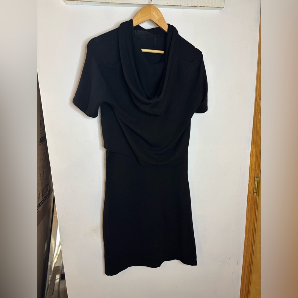 Monrow Double Layer Hoodie Dress Black M - Picture 8 of 8